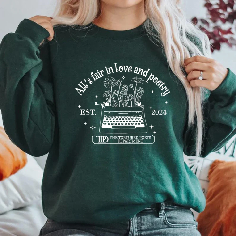 All\'s Fair in Love and Poetry Sweatshirt The Tortured Poets Department New Album Shirt TTPD Crewneck Sweatshirt Eras Tour Hoodie