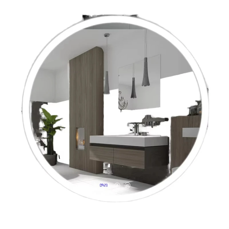 

Customized silver white modern LED bathroom makeup mirror glass electric intelligent wall mounted 2-year hotel warranty