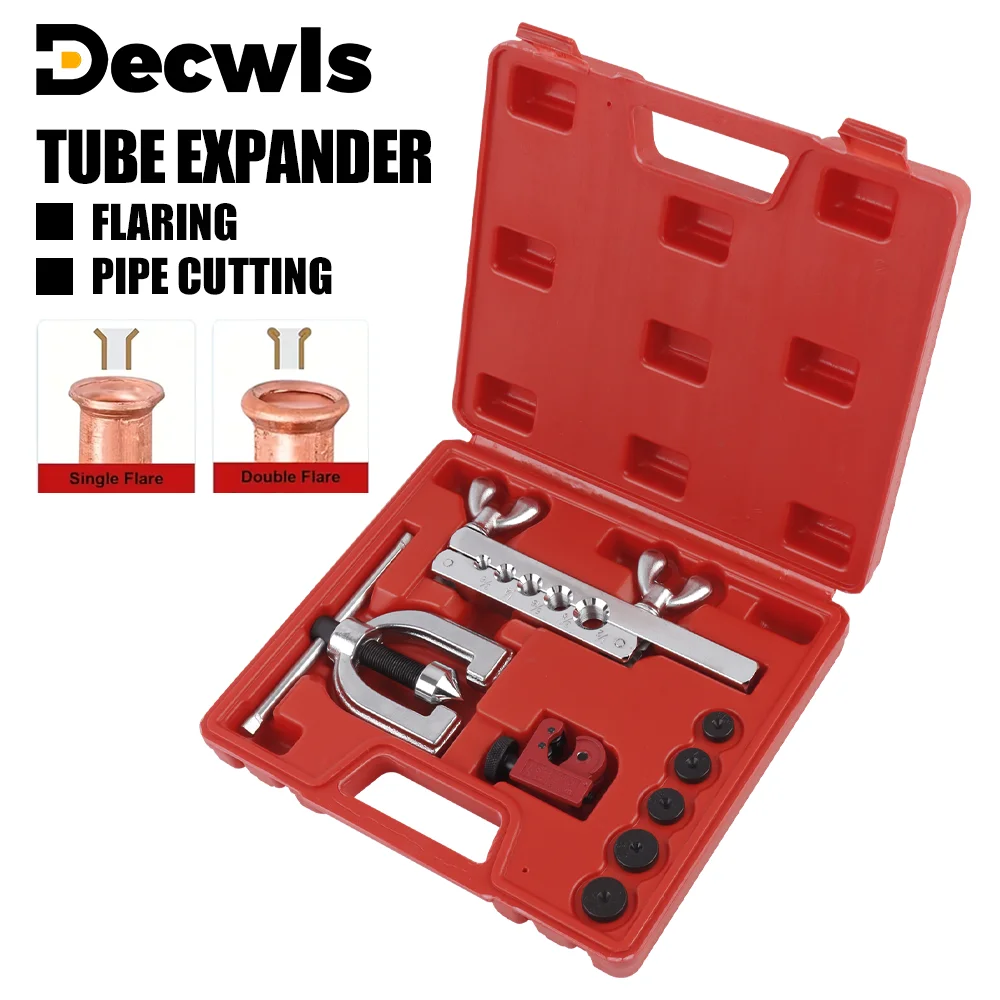 

Brake Hose Flaring Tool Kit, Suitable For Repairing 3/16", 1/4", 5/16", 3/8", 1/2" Copper, Aluminum, And Brass Brake Hoses