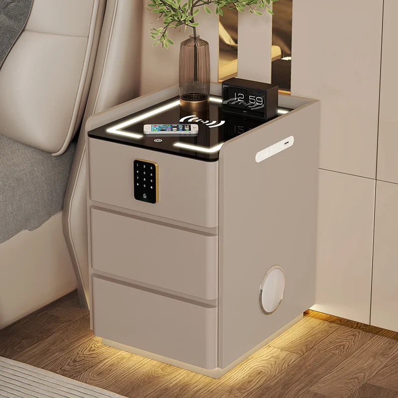 Design Modern Nightstand Light Simple Phone Charger Nightstand Aesthetic Bedroom Mesita De Noche Dormitorio Home Furniture