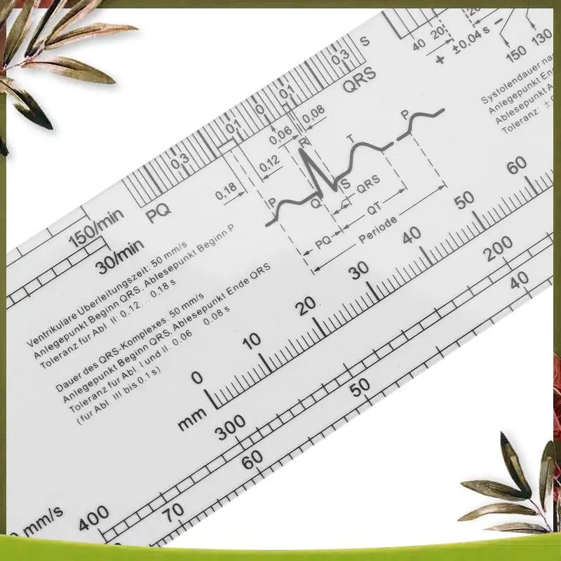 New-4X Essential EKG Ruler Pocketcard In English