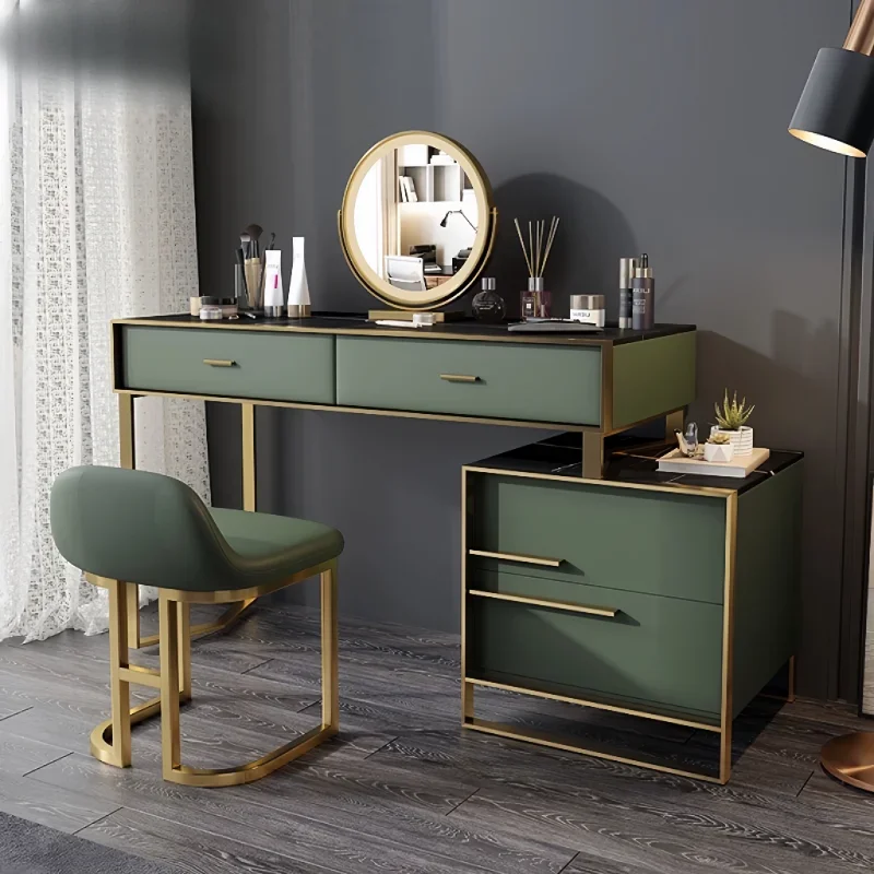 

Modern Storage Vanity Dresser Makeup Nordic Shelf Desk Dressing Table Luxury Living Room Tocador Maquillaje Bedroom Furniture