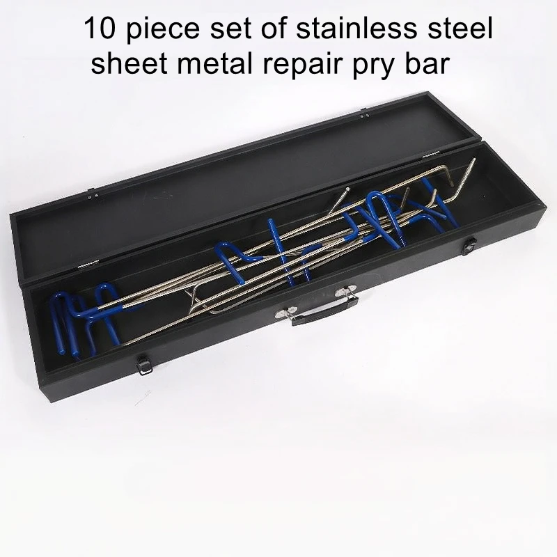 Car Body Panel Dent Repair Tool Set—Multi-Head Stainless Steel Pry Bar Set for Dent Repair