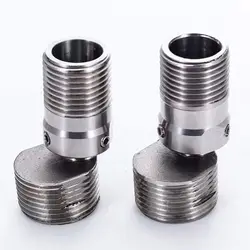 One Stainless Steel Angled Curved Foot Angle Adjustment 360° Rotatable Eccentric Screw Corner Wall Mounted Shower Faucet Adapter