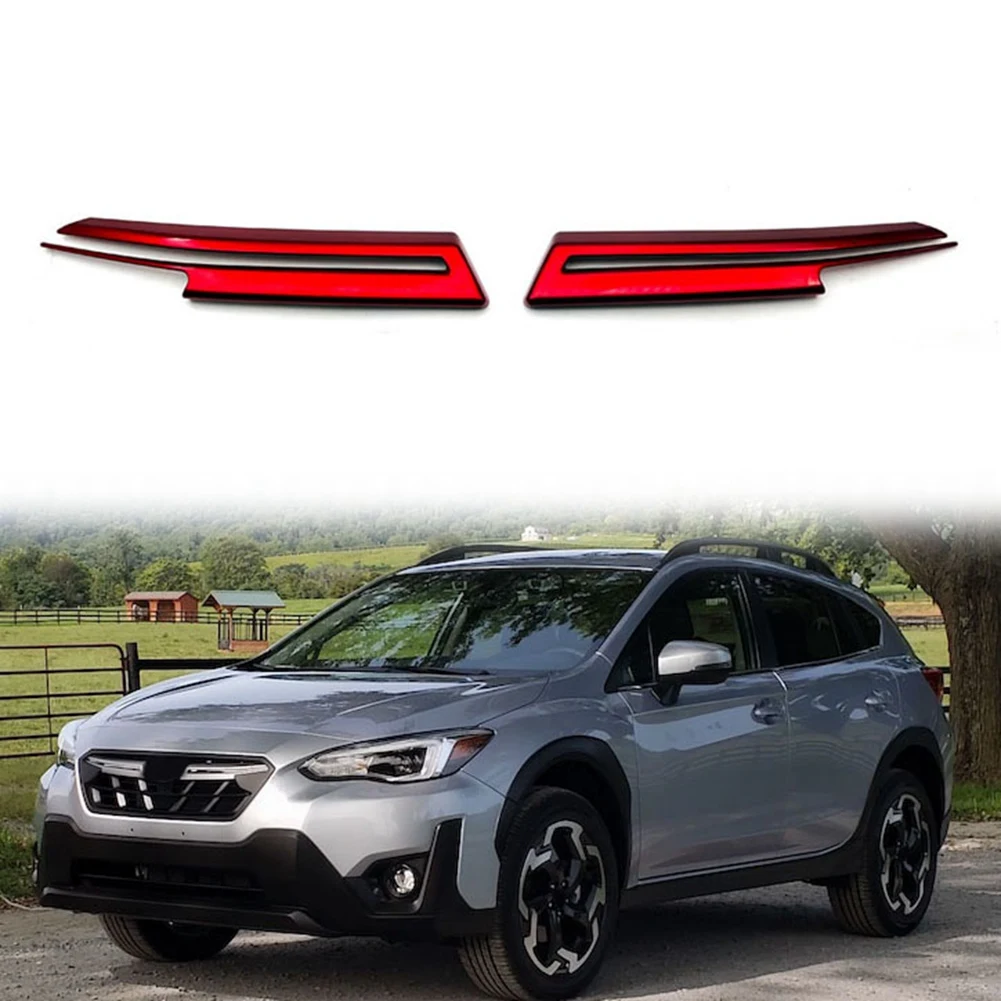 Car Glossy Black Upper Front Center Grille Grill Moulding Strips Cover Trim for Subaru XV / Crosstrek 2021-2023