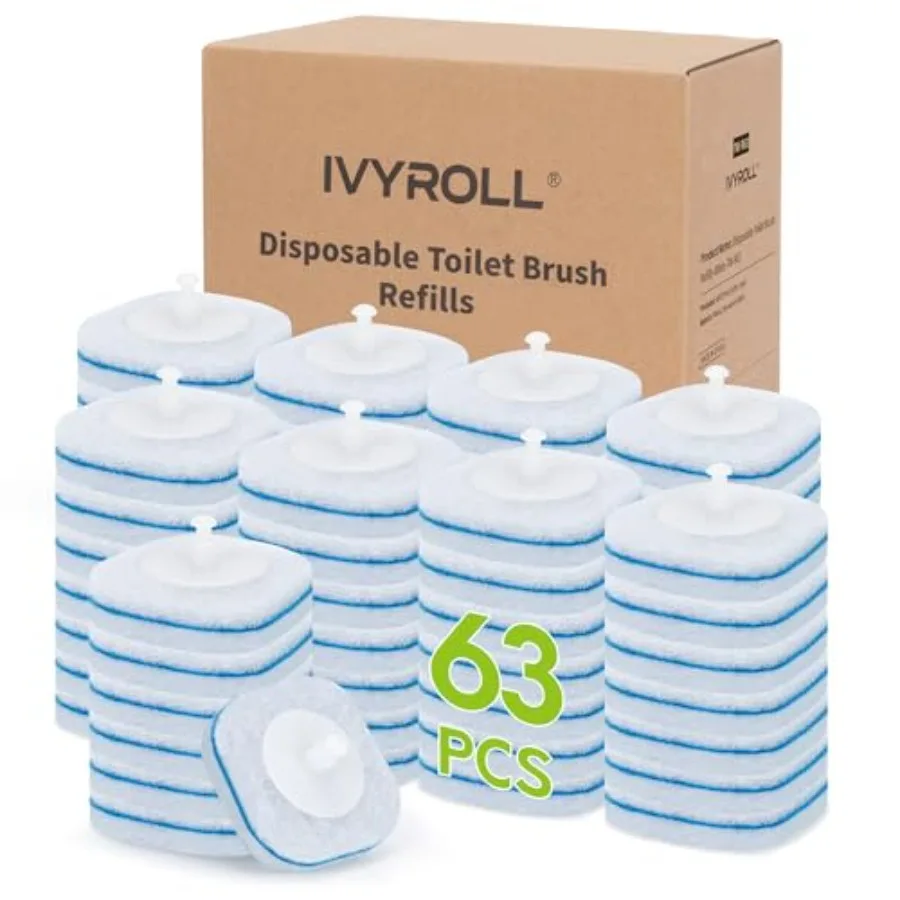 

Сменные насадки для ёршика для унитаза, совместимые с CLOROX, одноразовые сменные головки для чистки унитаза.