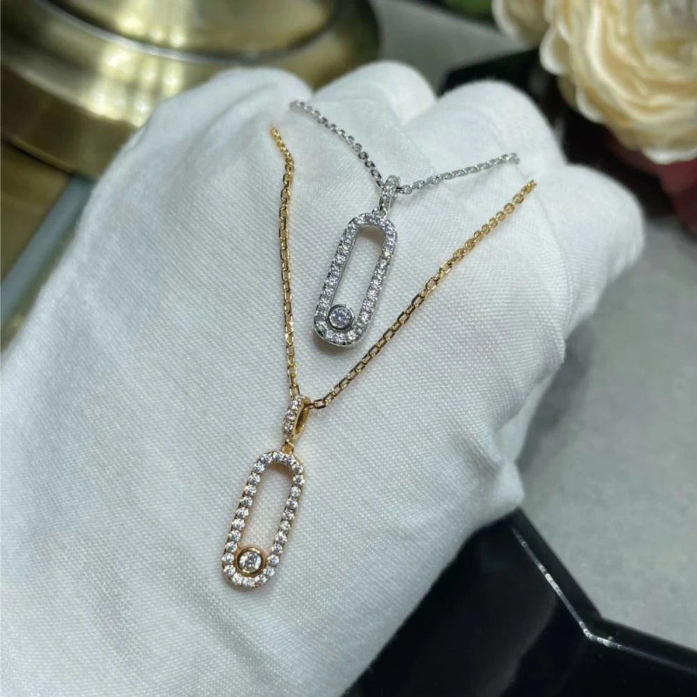 

2024 New Luxury Jewelry Move Collection -925 Fashion Women's Necklace Single Diamond Sliding - High end Festival Gift Party Wear