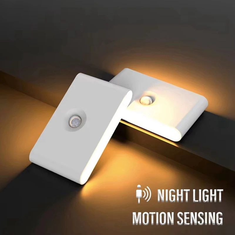 Rechargeable Motion Sensor Smart LED Night Light Eye Protection Bedside Lamp For Bedroom Corridor Cabinet Lighting