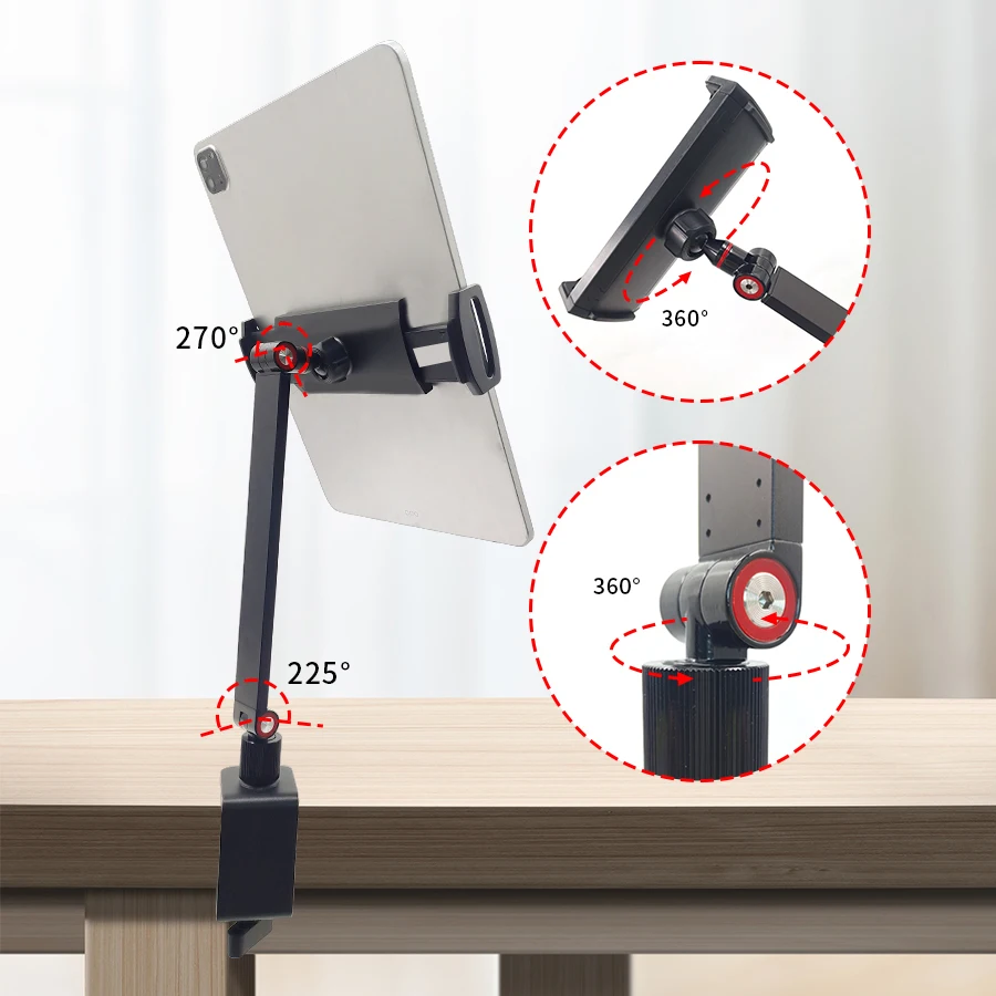 360 Grad verstellbarer, flexibler Metall-Telefonständer, Tablet-PC, mobiler Desktop-Klemmhalter, fauler langer beweglicher Bettwinkel