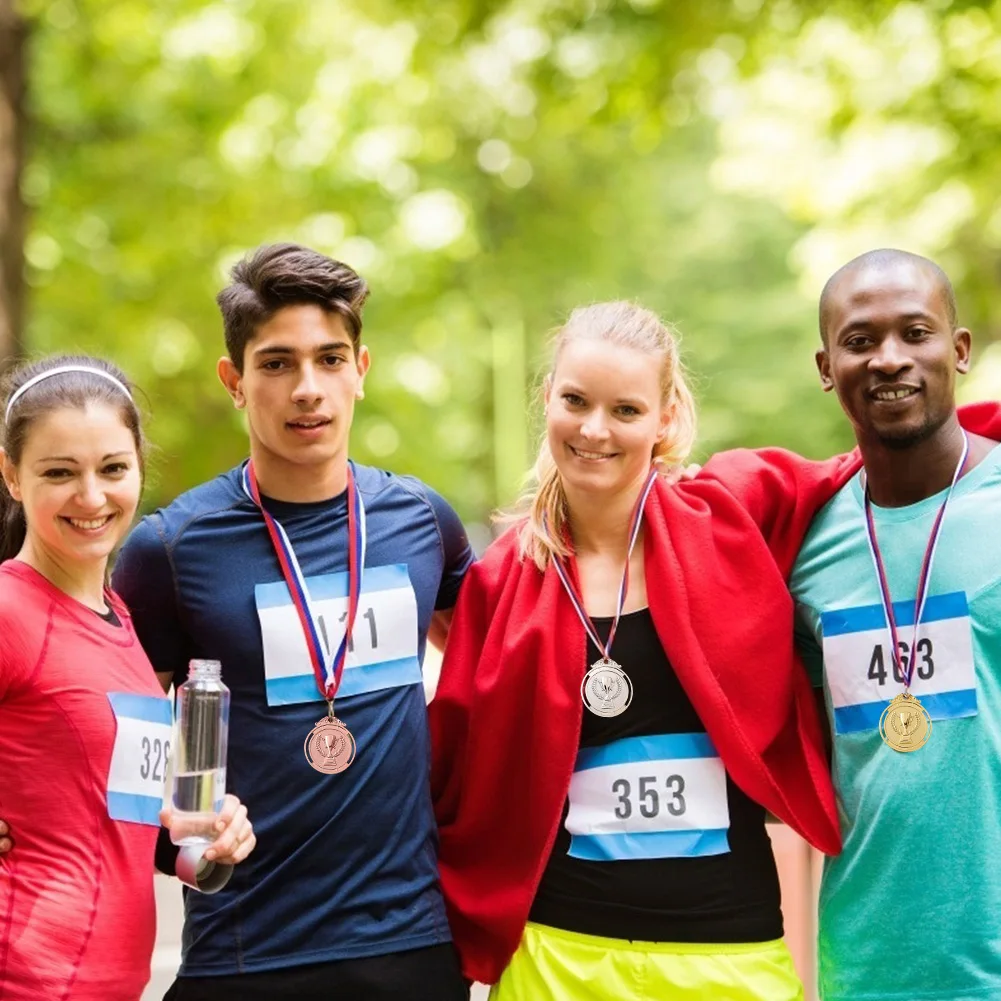 

30 шт. 2-дюймовых золотых, серебряных, бронзовых медалей для награждения, круглые медали 1-го, 2-го, 3-го местов, золотые, серебряные, бронзовые награды для детей, школьных спортивных мероприятий