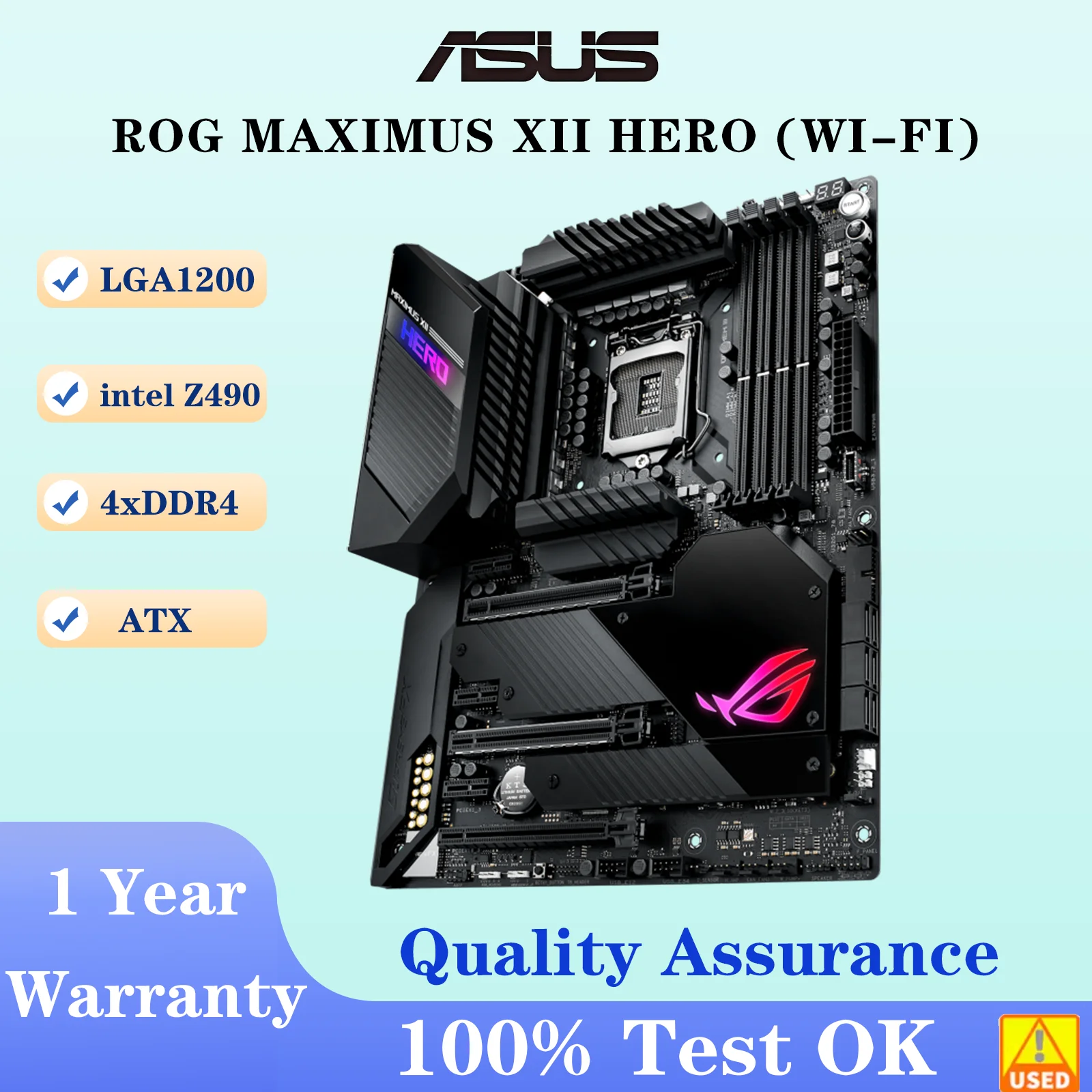 Placa Base ASUS ROG MAXIMUS XII HERO (WI-FI) Socket LGA1200 CPU DDR4 4800(O.C) MHz Chipset de Memoria Z490 ATX