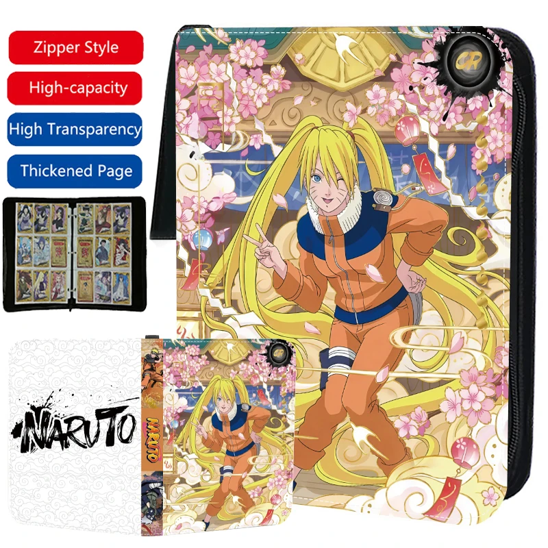 

400/900pcs NARUTO Card Binder Book Folder 4/9 Card Slots Cards Holder Double Pocket Zipper Card Album Collector