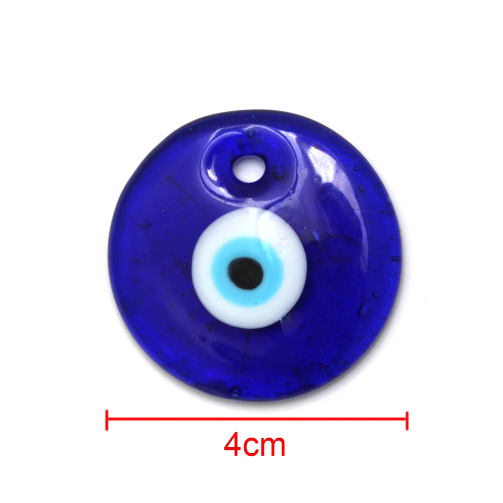 EVIL EYE Glass Blue Turkish Evil Eye Pendant 3cm 4cm Round Necklace Pendent for Jewelry Making pendentif homme תכשיטים colgante