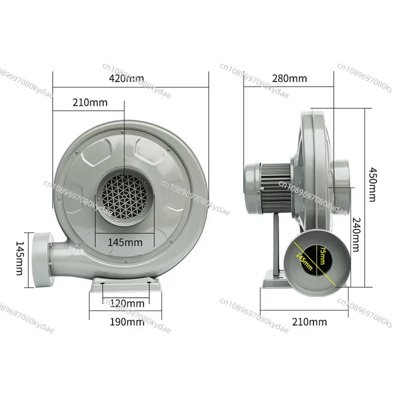 750W Air Blower Centrifugal Laser Exhaust Fan AC110V AC220V for Co2 Machine Blowing Medium Pressure