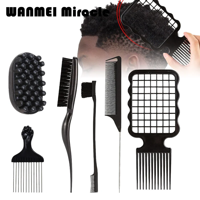 Professionelle Lockiges Haar Schwamm Twist Pinsel Magie Afro Kamm Ratte Schwanz Kamm Langlebige Gummi Gabel Kamm Lockiges Haar Styling Werkzeuge