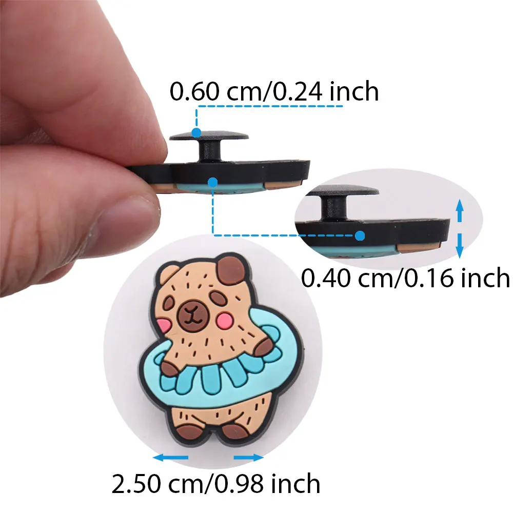 Single Sale 1pcs PVC Lovely Cartoon Animal Sloth Donut Cup Shoe Charms Fit Wristbands Garden Shoes Button Decorations Kid Gift