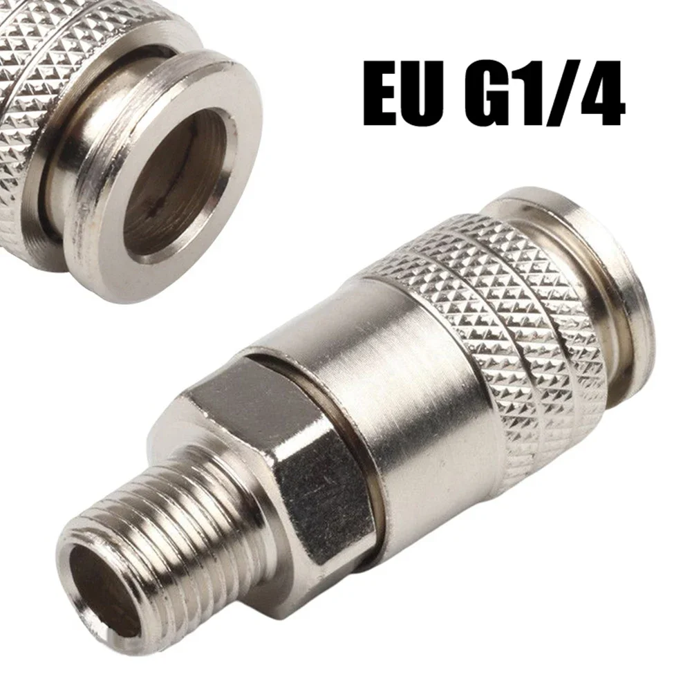 

304 Stainless Steel Pneumatic Fitting Coupling Hose Quick Release Compressor Connector G1/4 Male Thread EU Standard