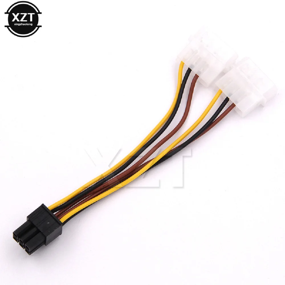 IDE Dual 4pin Molex IDE Male to 6 Pin Female PCI-E Y Molex IDE Power Cable Adapter for Video Cards Power Adapter External Cable