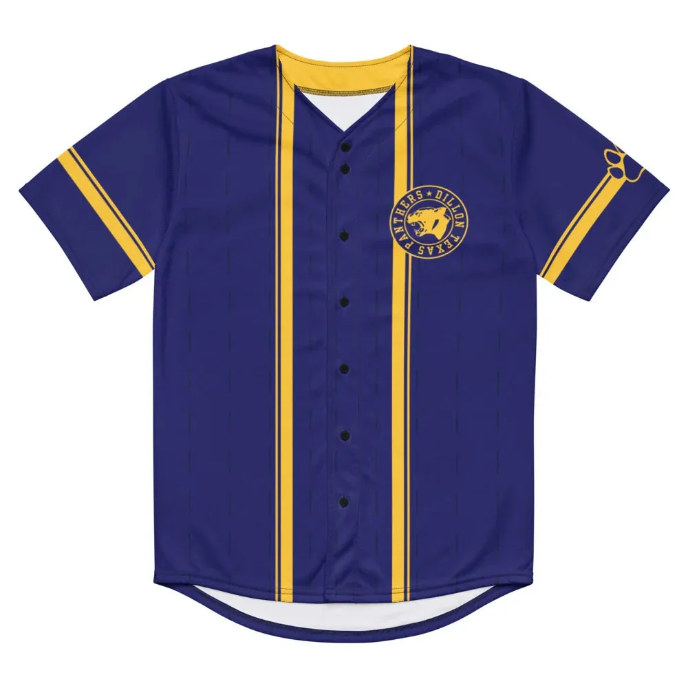 FridayNight Lights Dillon Panthers Baseball Jersey Button‑Up Short Sleeve Sports T-shirt Summer Unisex Streetwear Full Print Tee