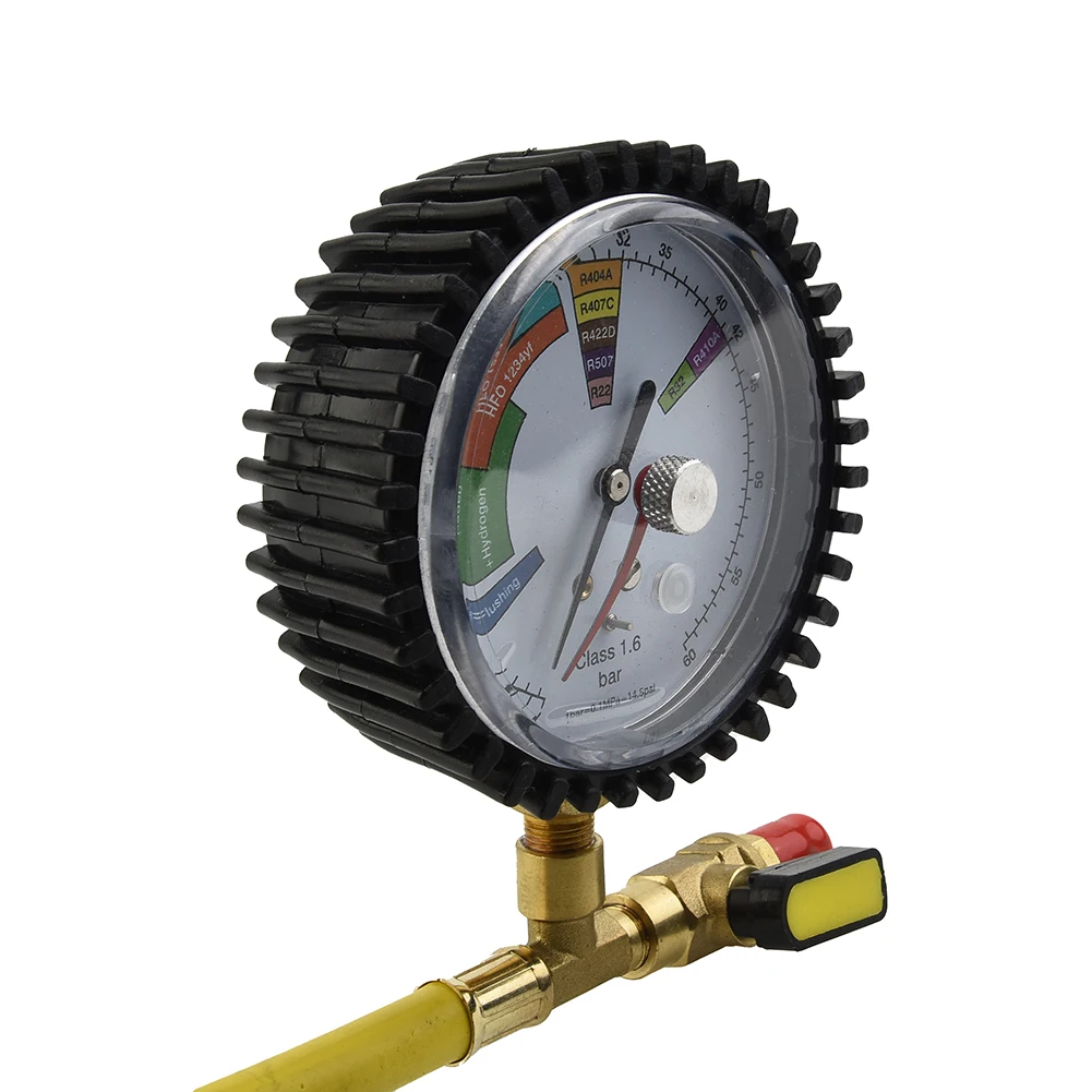 1Pc Pressure Gauge -1~60bar Automobiles Nitrogen Pressure Refrigeration Reliable 80mm/3.15\