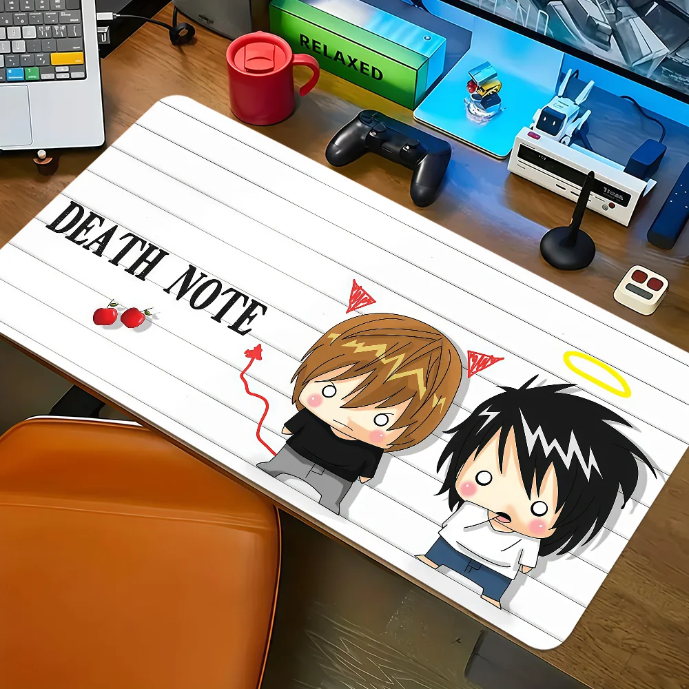 anime d-death note chibi cute y2k Mouse Pad Large Non-slip Lockedge Desktop Computer Desk Mat Keyboard MousePad Office Student