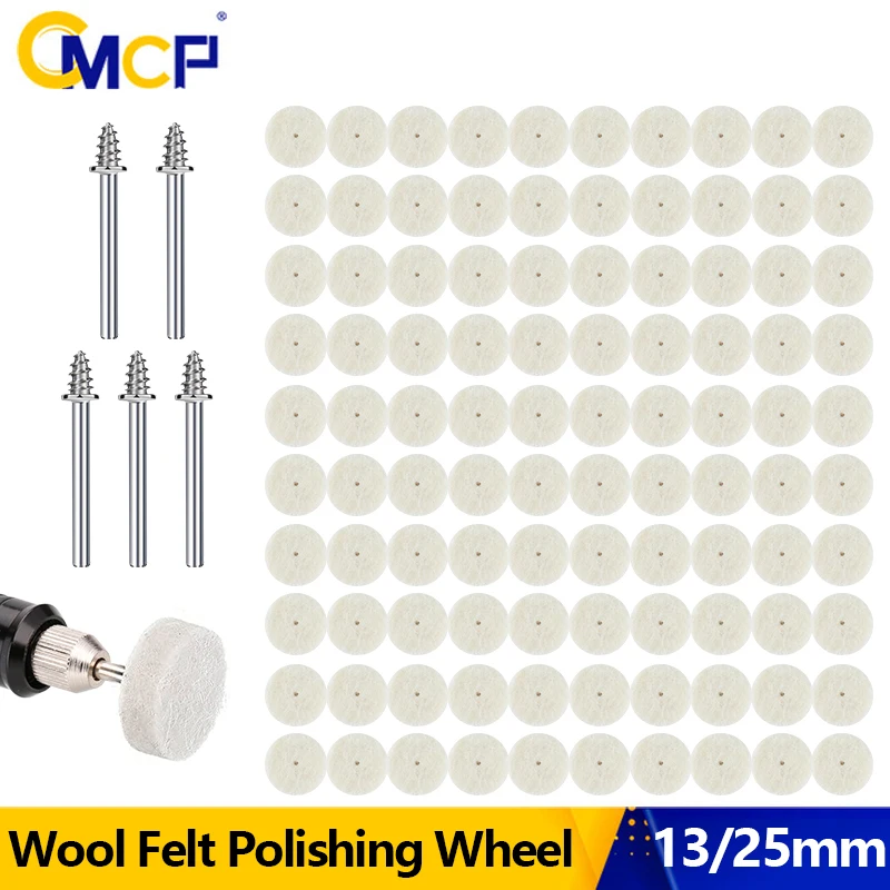 CMCP 52/105 قطعة ورأى الصوف تلميع عجلات التلميع 13/25x7 مللي متر عجلة مستديرة طحن الوسادة 3.175 مللي متر عرقوب لأداة الحفر الدوارة دريمل