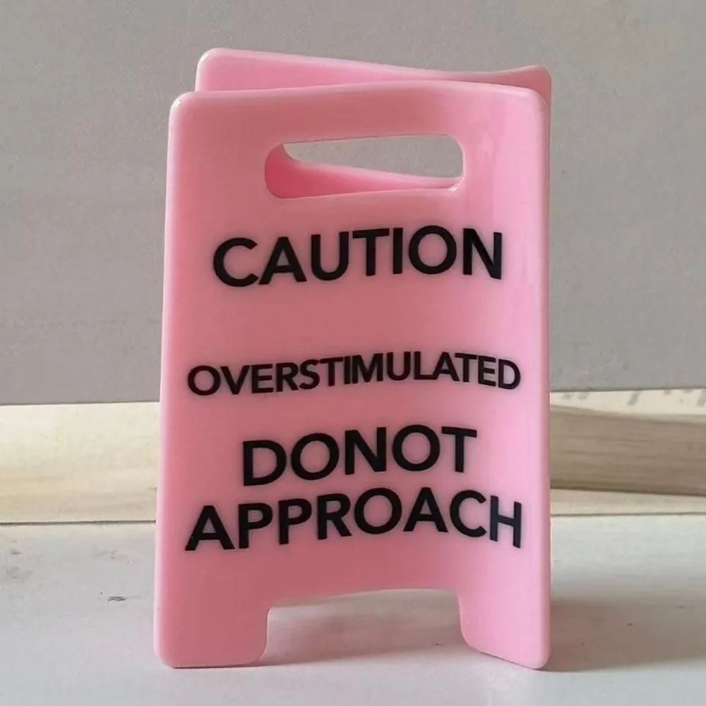 

Novelty Caution Sign Hair Claw Clip Warning Message Thick Hairs Design Overstimulated Hair Clip Sensory Input Safety Awareness