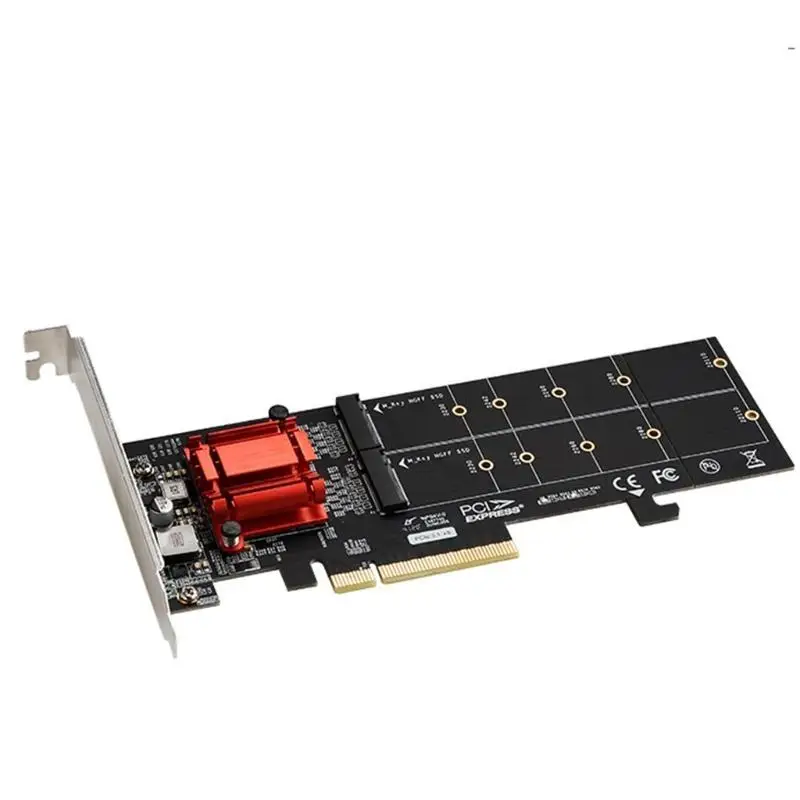 R53C NVMe SSD zu PCI-e 3.1 Erweiterungskartenadapter, unterstützt 2 x für M.2 (für M für K). – Detail 2