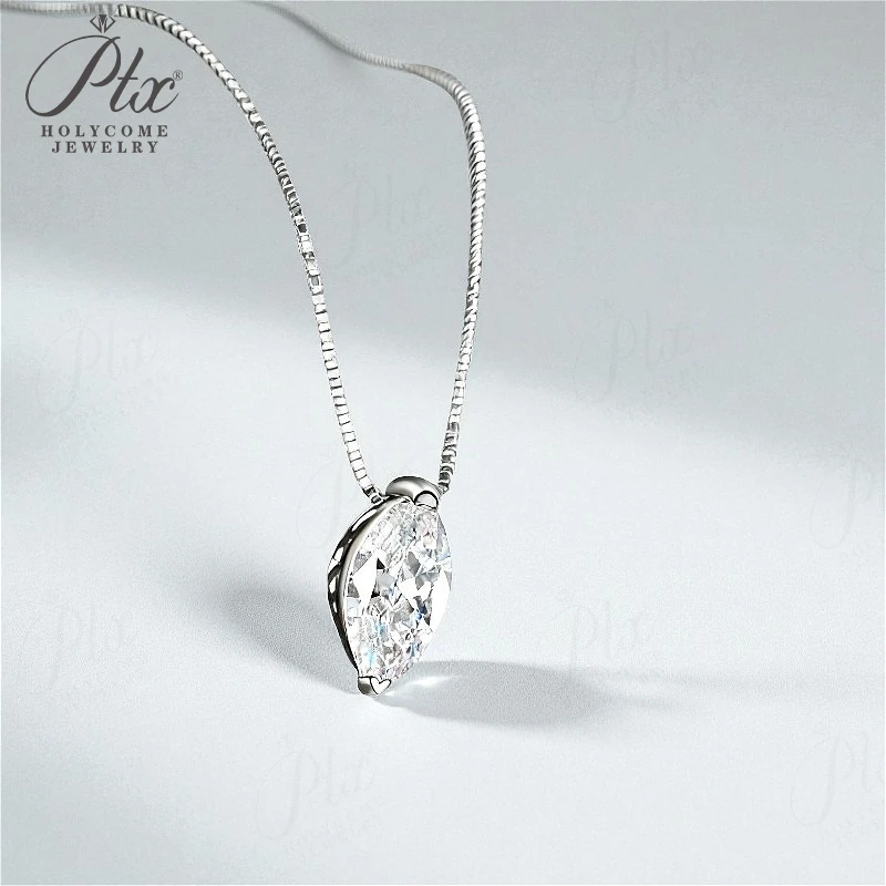 

Ожерелья с подвесками 1-3 карата в форме маркизы, выращенный в лаборатории муассанит D, цвет VVS1, прозрачность, стерлинговое серебро 925 пробы, подарки на день рождения, вечерние, на каждый день