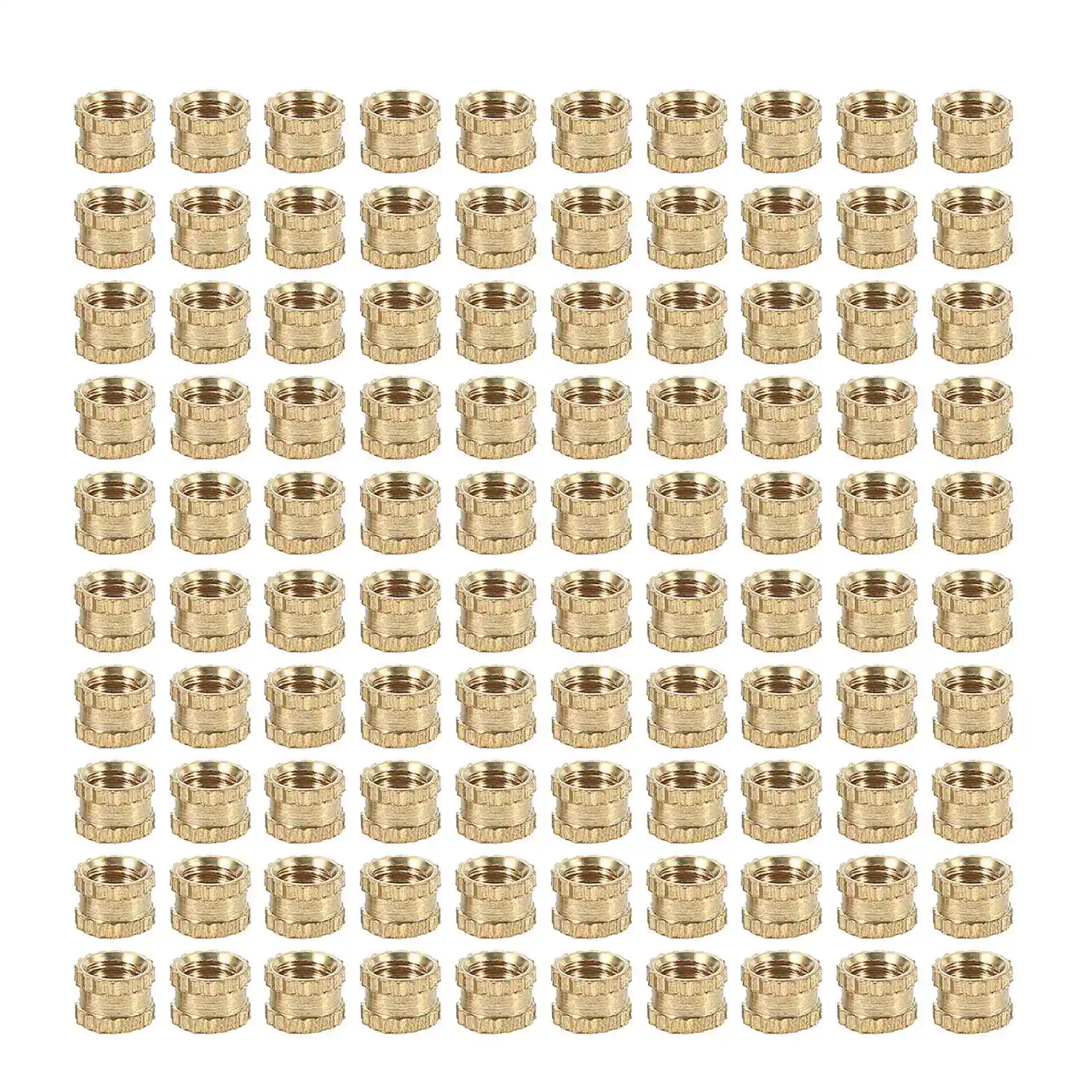 أنثى الموضوع النحاس مخرش Embedment المكسرات ، إدراج الخيوط ، M3 x 3 مللي متر ، 100 قطعة