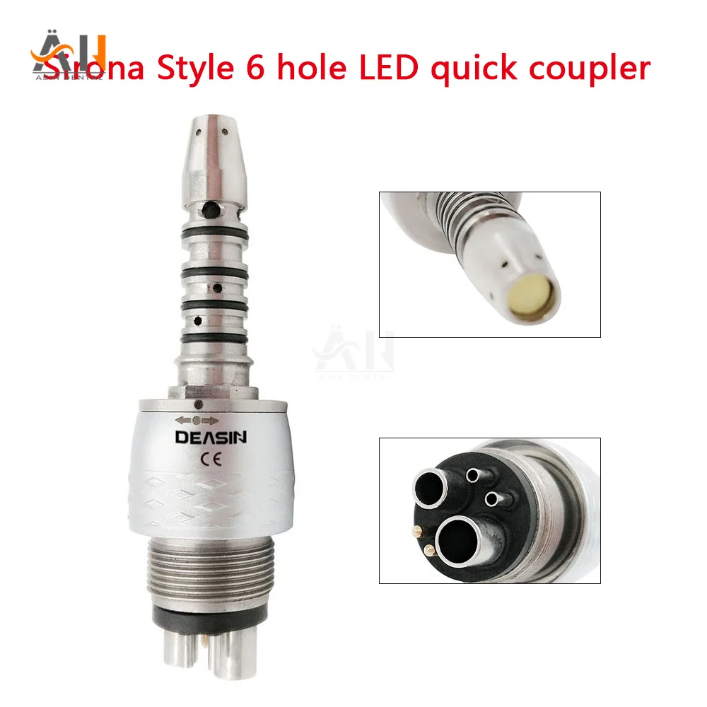 Dental Coupling 4Holes LED Coupler 6Holes Adapter For KAVO NSK Sirona LED Fiber Optic High Speed Turbine Handpiece