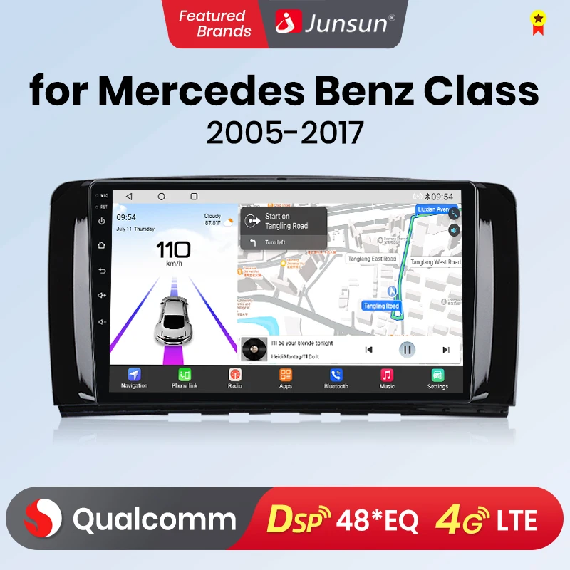 Junsun Android13 Qualcomm 8 Core Wireless CarPlay for Apple Android car Car Radio For Benz R-Class W251 2005-2017 Car Radio GPS