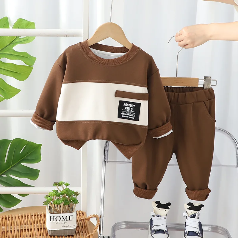 

Новая весенне-осенняя одежда для малышей, детская футболка для мальчиков, штаны, 2 шт./компл., одежда для маленьких девочек, повседневный костюм для младенцев, детские спортивные костюмы