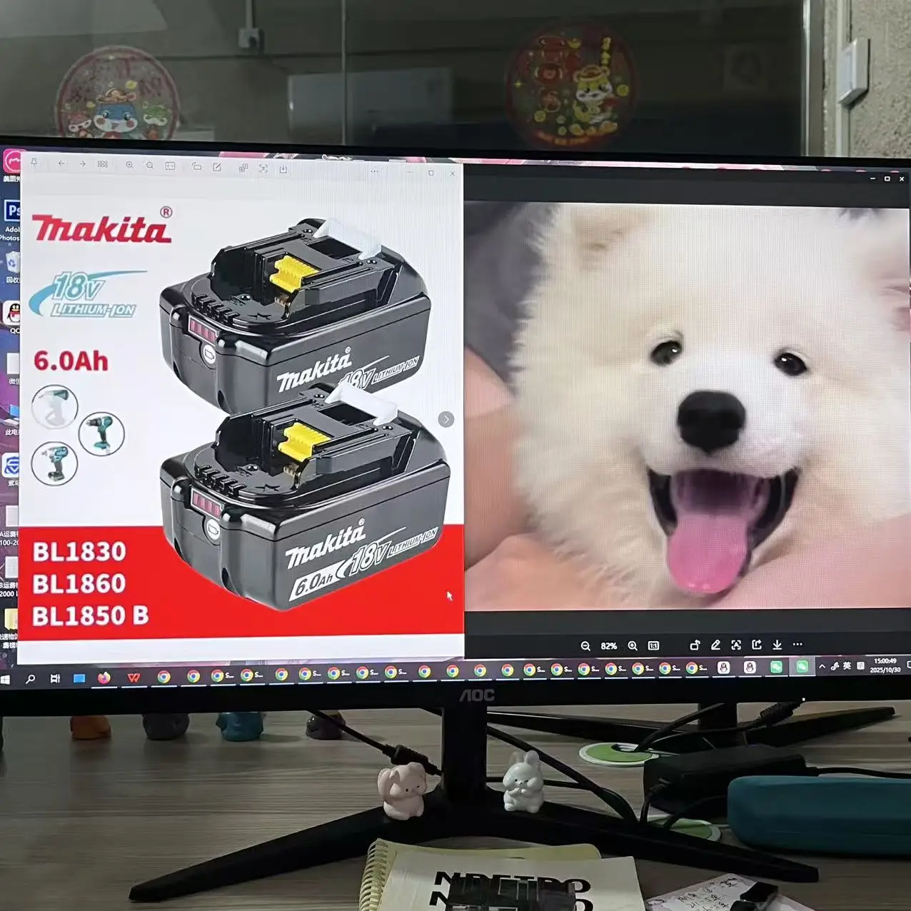 

18V 6Ah Li-ion Battery,Lithium Original Makita For Makita 18V Power Tool DDF487 DTD173 DHP487 DGA404 DTW700 Replacement Battery