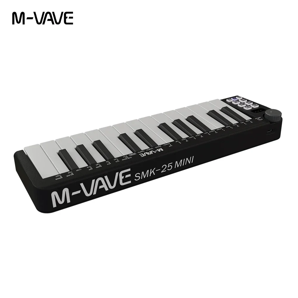 M-VAVE SMK-25 Mini 25-Key MIDI تحكم لوحة المفاتيح قابلة للشحن MIDI التحكم لوحة المفاتيح أداة لوحة مفاتيح USB صغيرة محمولة