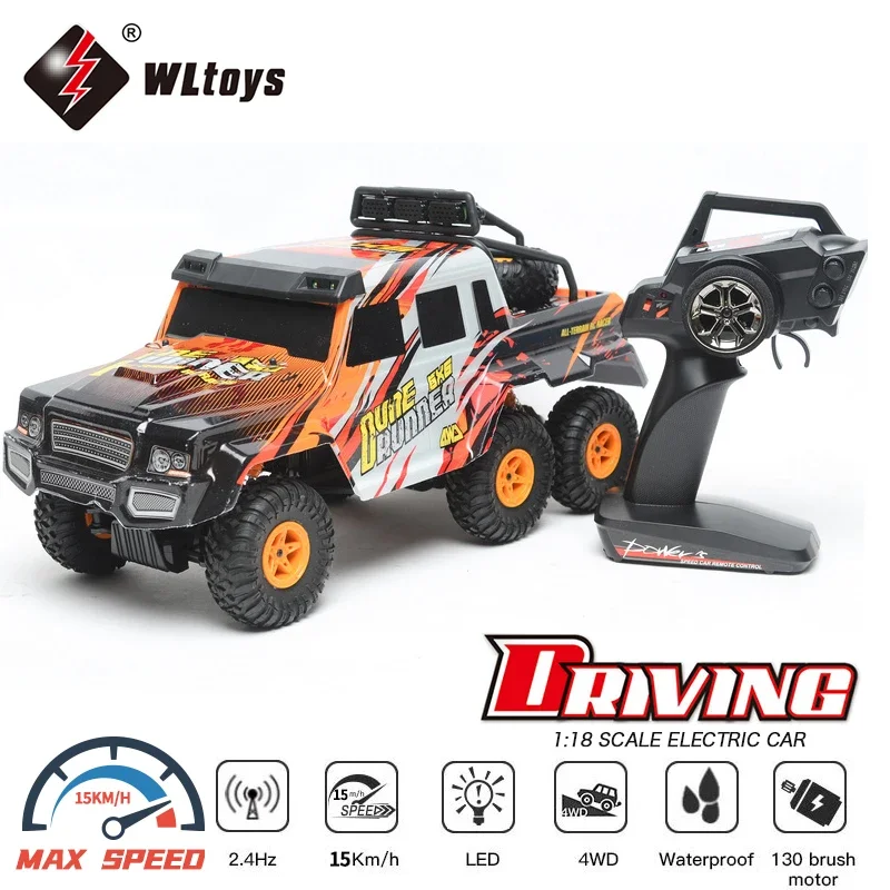 

WLtoys 18629 Радиоуправляемая машина 1:18 6x4 Альпинистская машина 2,4G RC Шестиколесный монстр-внедорожник Hummer Игрушечная модель автомобиля