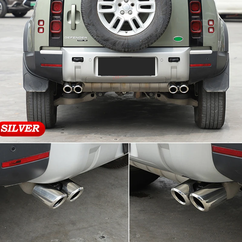 Quad Exhaust Tip For Land Rover Defender 90 Defender L663 110 V8 2020-2024 Rear Car Exhaust Tailpipe Stainless Steel Muffler Tip