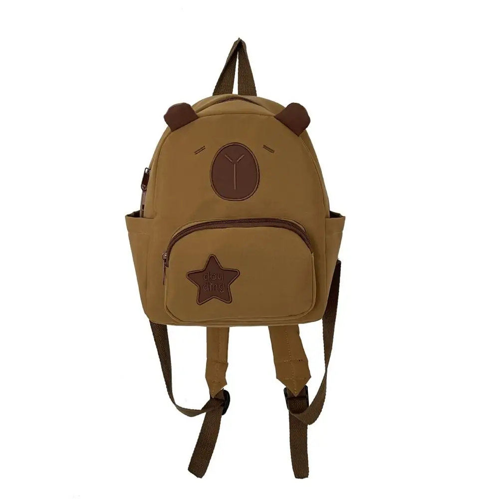 

Cartoon Capibala Backpack Animal Cartoon Zipper Closure Children's School Bag Cute Multifunctional Capybara Shoulders Bag