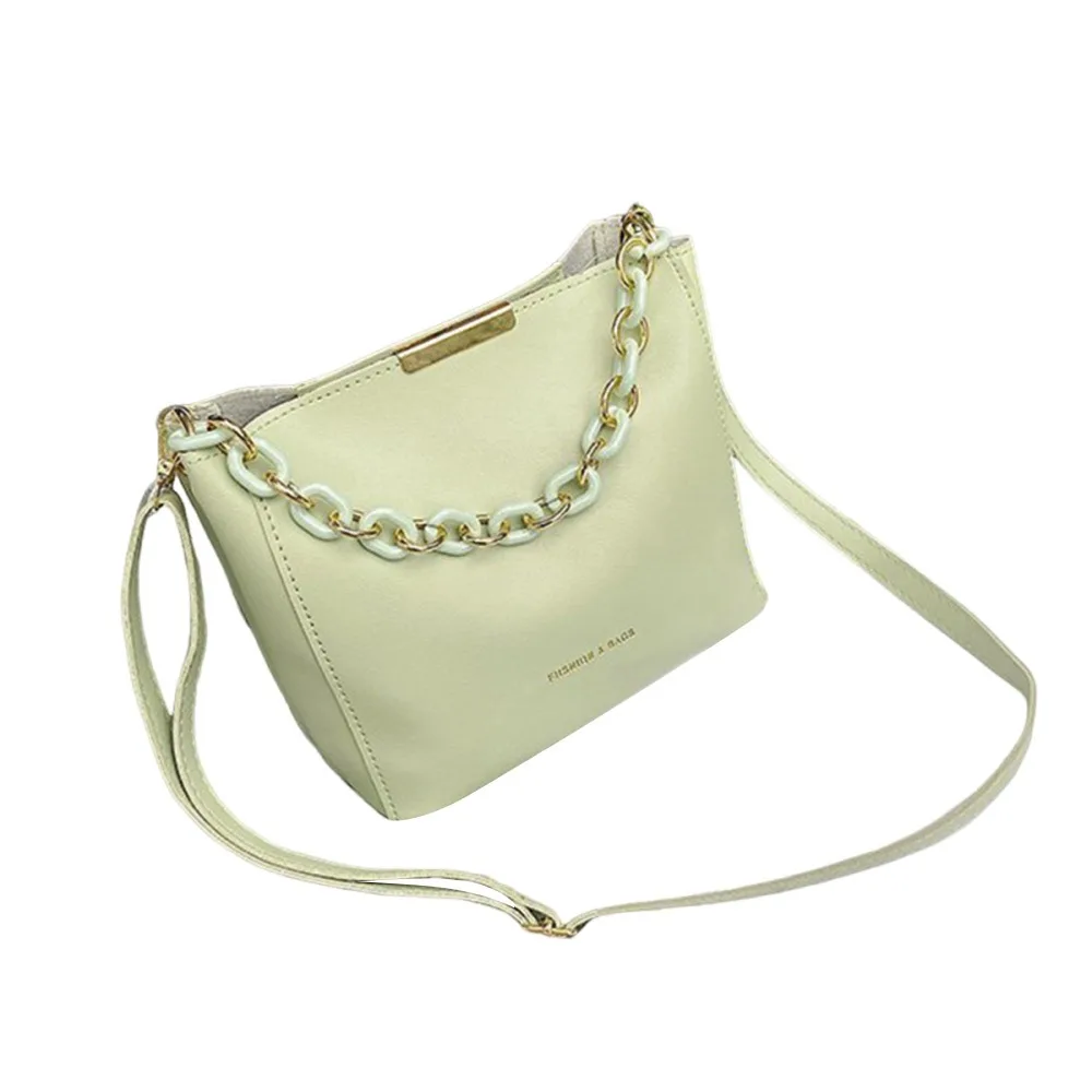 

Сумки через плечо большой емкости, водонепроницаемая сумка-тоут из искусственной кожи с цепочкой, модная сумка-ведро