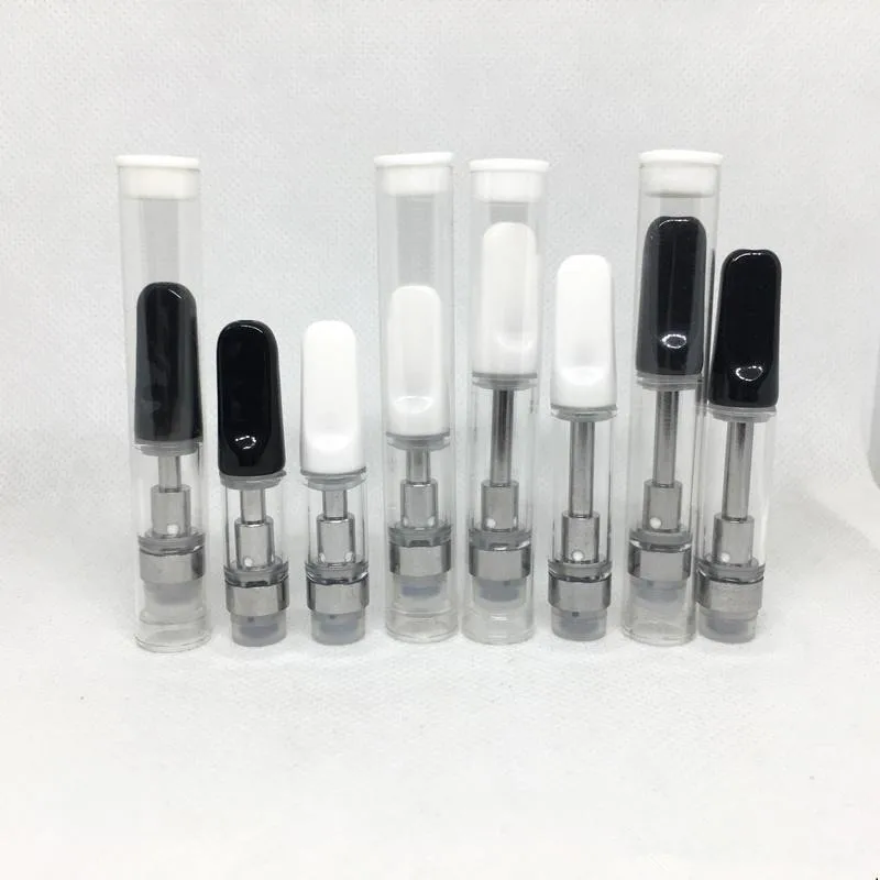 10pcs TH205 Vaper Vape Cartuchos Atomizadores 510 Rosca Cartucho de Bobina Cerâmica Carrinhos de Vidro 0.5ml 1.0ml para Vaporizador de Óleo Grosso