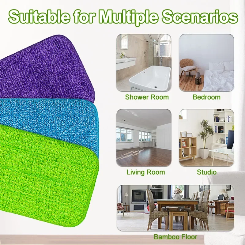 2PCS Reusable Mop Pads for Swiffer WetJet, Microfiber Refills Washable Mop Refill Pads Wet Dry Mop Replacement Heads