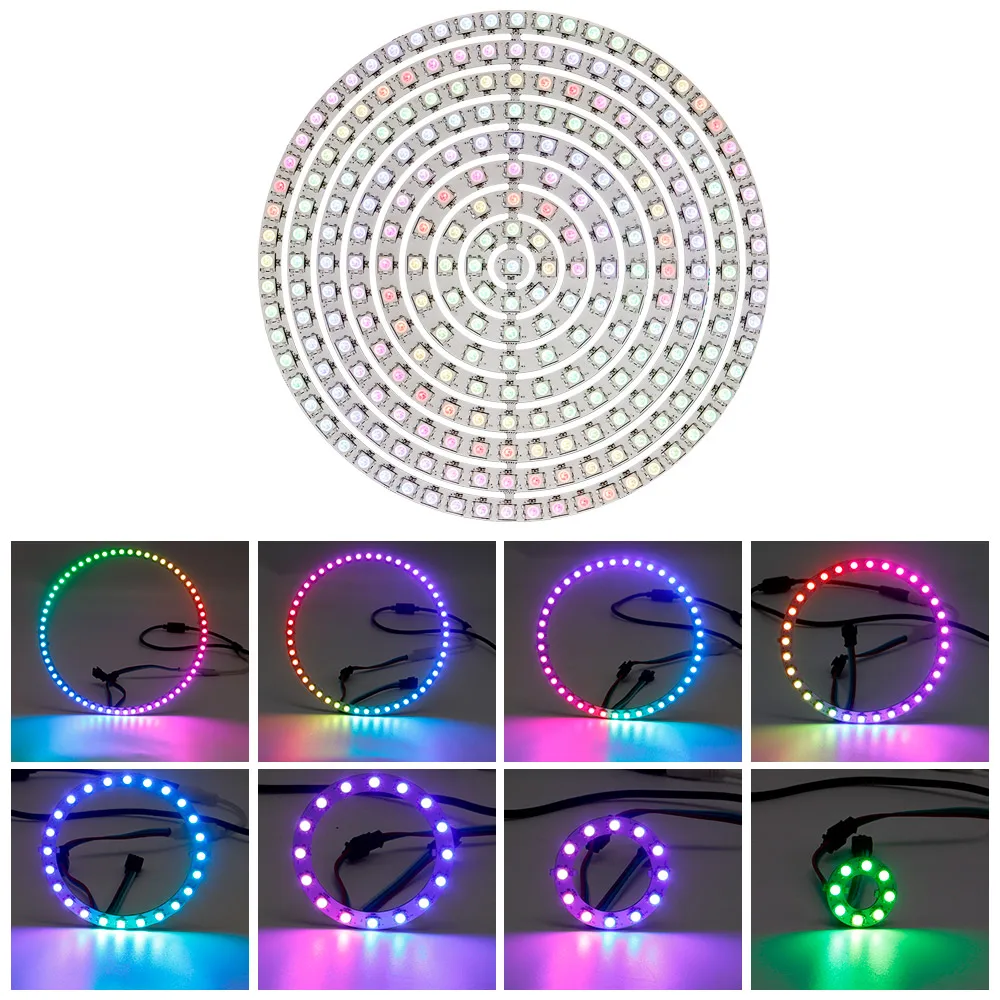 1/241leds WS2812 Full color led Ring WS2812B LED Individually Addressable circular module light DC5V