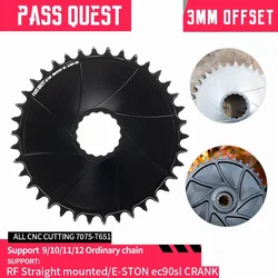 PASS QUEST Narrow Wide Chainrings For RACEFACE RF next sl Sixc Atlas series direct mount Crank Offset 3mm Silver and black