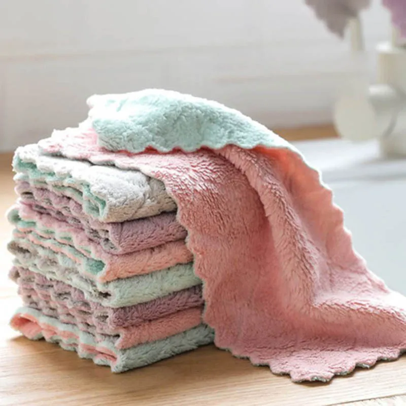 2pcs Super Absorbent Microfiber Cleaning Wiping Rag kitchen Dish Cloth Tableware Household Cleaning Towel Kichen Tools Gadgets