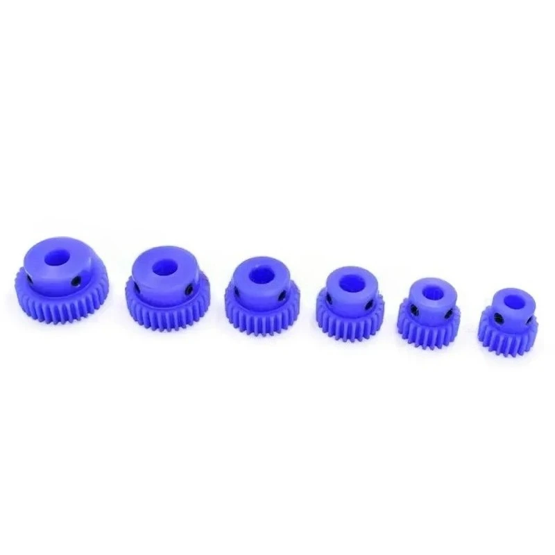 Ingranaggio motore ingranaggio in nylon blu 1Mod con passo 15 - 60 denti Foro ingranaggio cilindrico in plastica 5 6 7 8 10 12 mm