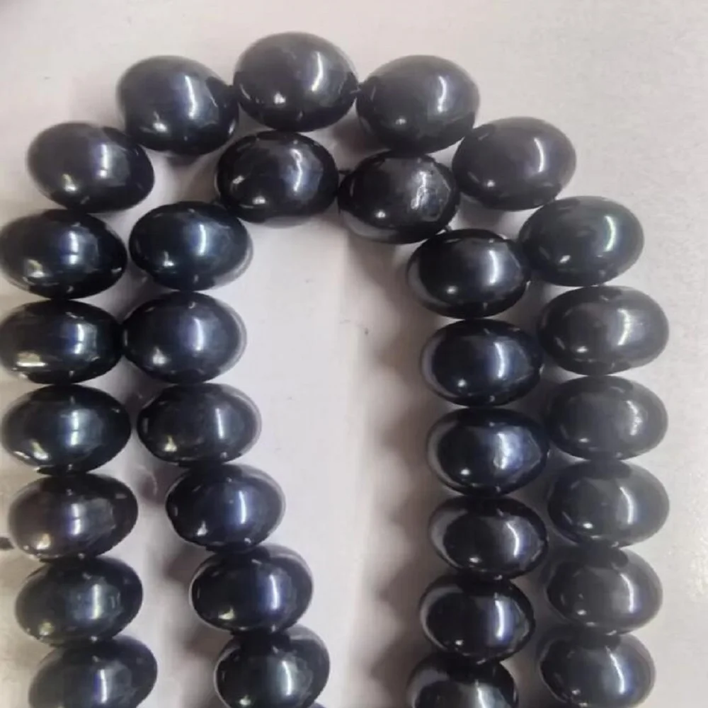 Beautiful Tahiti Black Pearl AAAA10-11mm Natural Tahiti Necklace 925s 16/18/20/22 inch