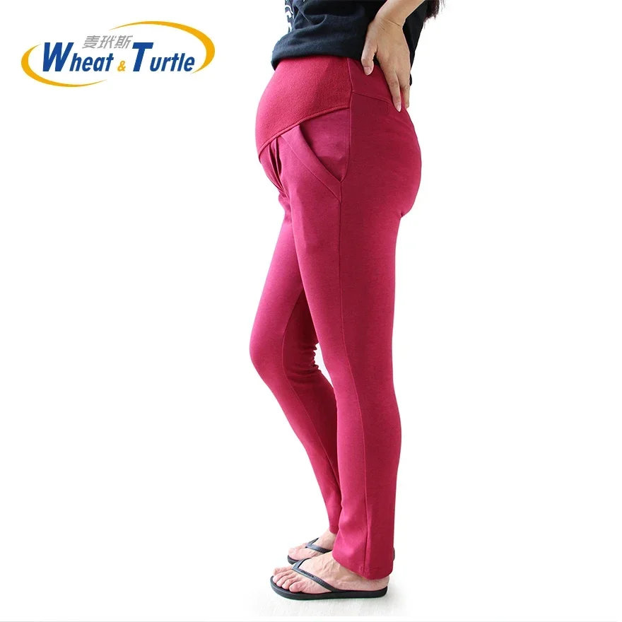 

2023 New Design Good Quality Wine Cotton Maternity Capris All Match Season Comfortable Casual Harlan Pants