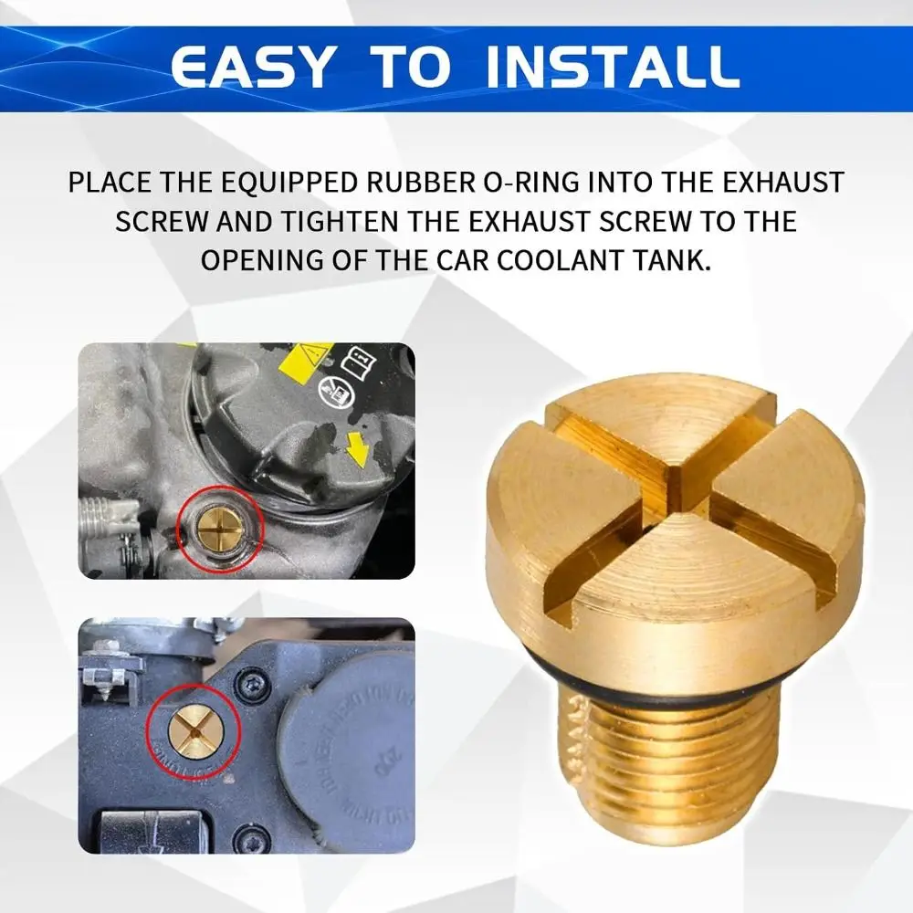 Replacement Part Brass Coolant Expansion Screw External Thread With O-ring Air Vent Screw Gold Color Water Drainage Screw