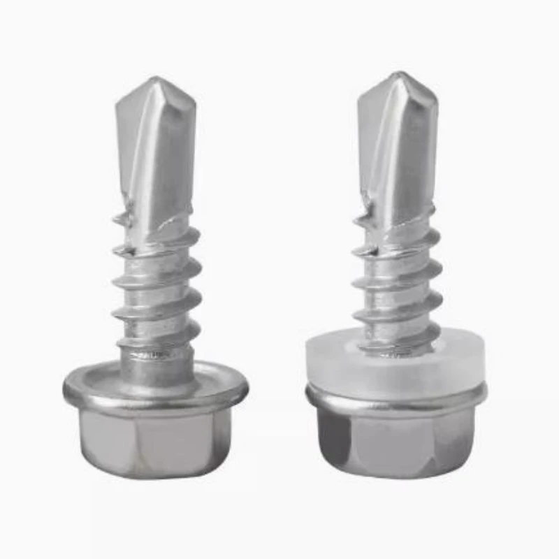 20/50/100pcs 410 Stainless Steel M4.2 M4.8 M5.5 M6.3 Hexagon Hex Head Flange Self-Tapping Drill Tail Screws with Collar