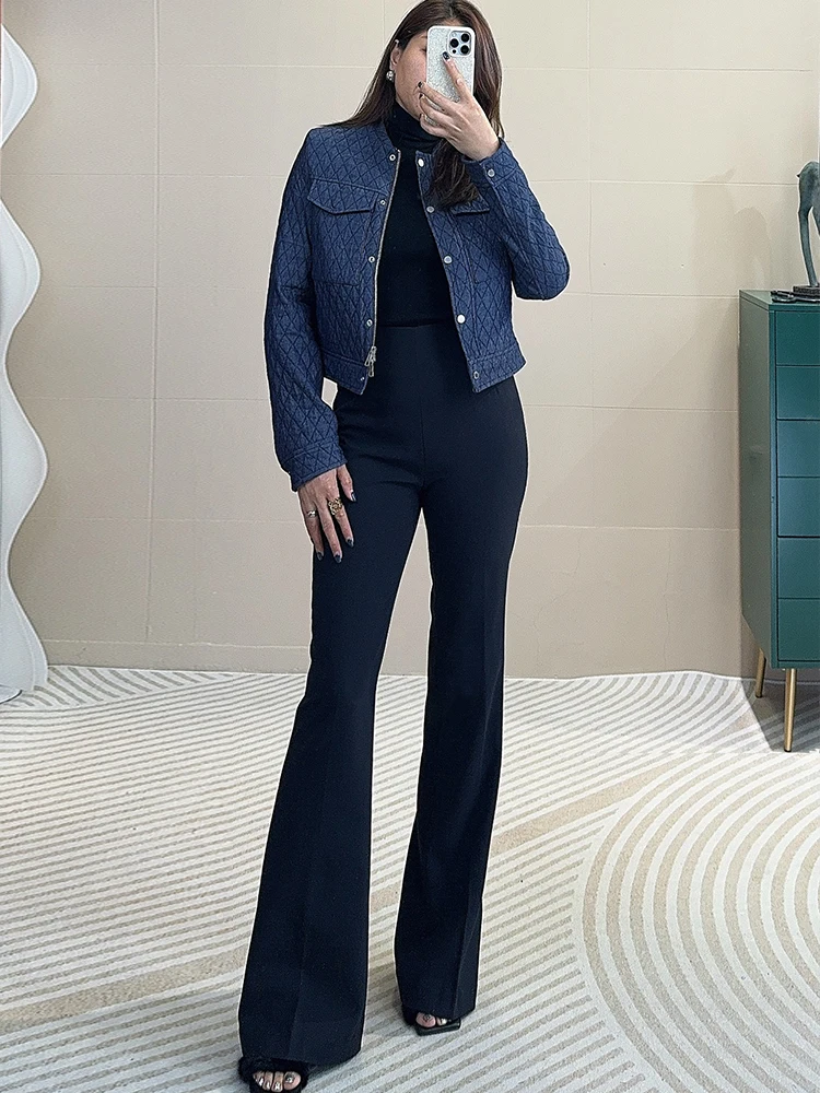 

Куртка из чистого хлопка Tangmi Home: Мягкая джинсовая куртка в стиле ретро, модная короткая верхняя одежда для осени и зимы, универсальная прямая модель для женщин